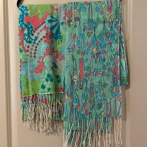 Pair of Lilly Pulitzer Murfee Scarves Pop
